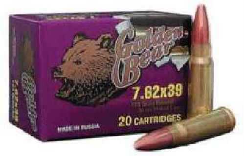 7.62X39mm 20 Rounds Ammunition Bear 123 Grain Full Metal Jacket